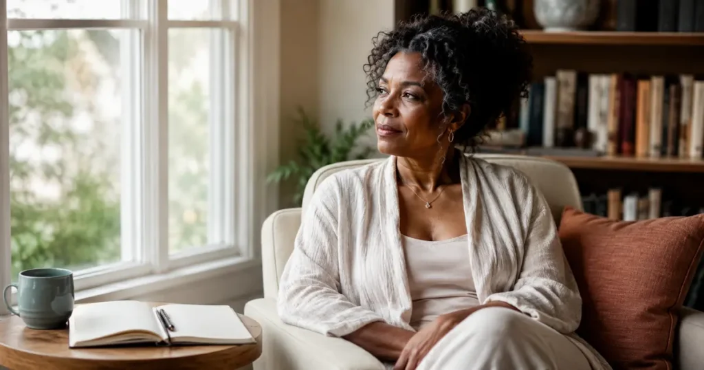 Woman reflecting on whether relationship distance is temporary overwhelm or emotional unavailability